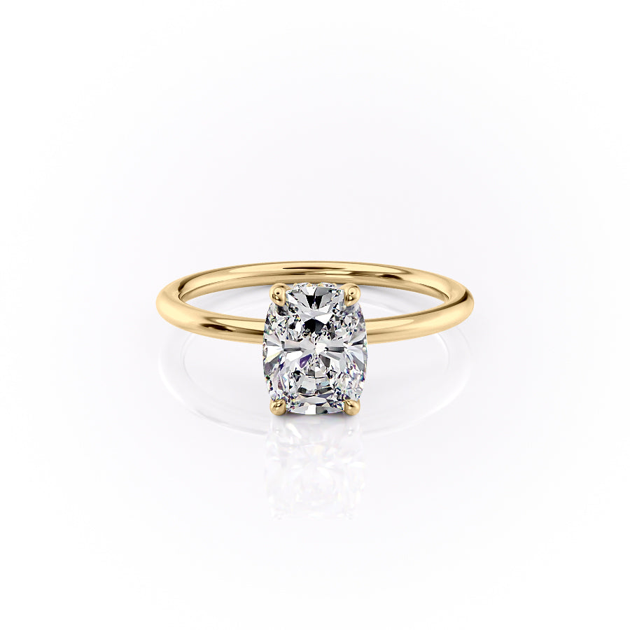 The Sandra Set With A 2.5 Carat Elongated Cushion Lab Diamond