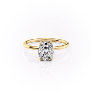 The Sandra Set With A 1.5 Carat Elongated Cushion Moissanite
