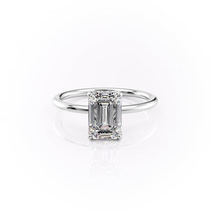 The Sandra Set With A 3.5 Carat Emerald Moissanite