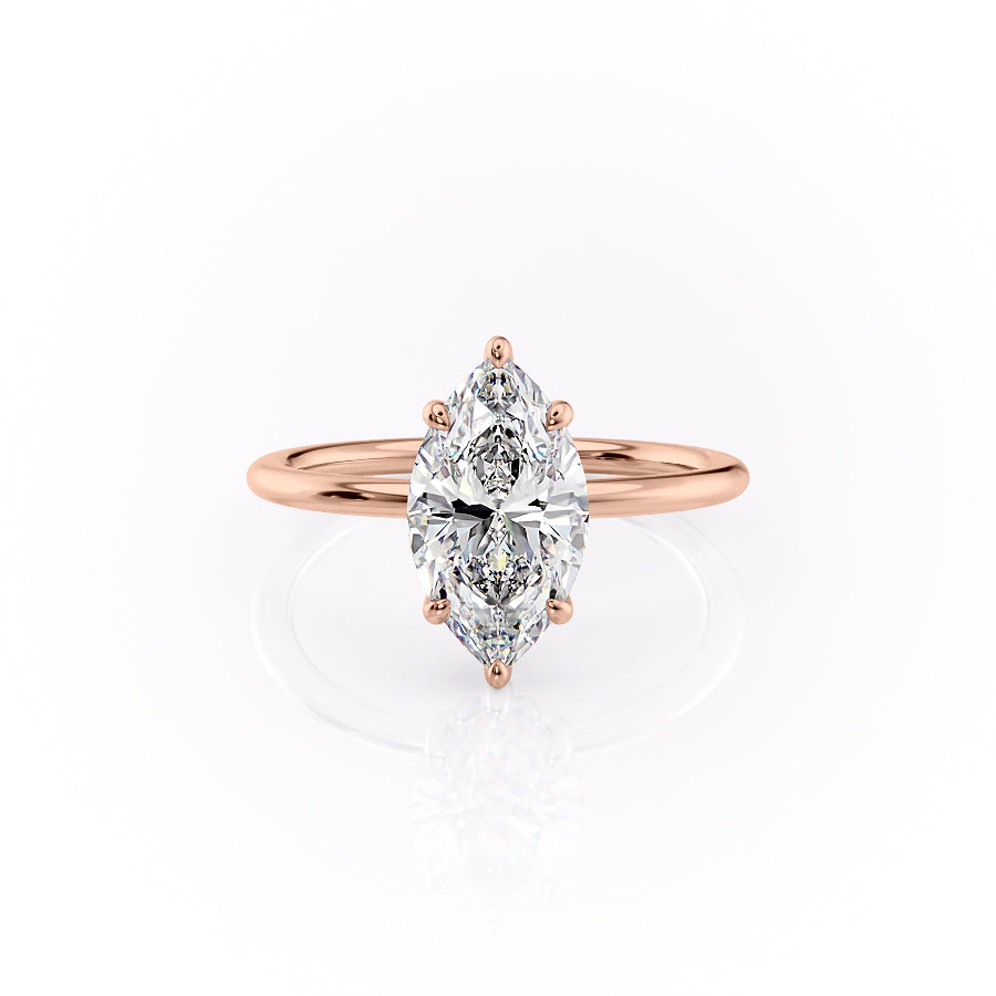 The Sandra Set With A 2.5 Carat Marquise Lab Diamond