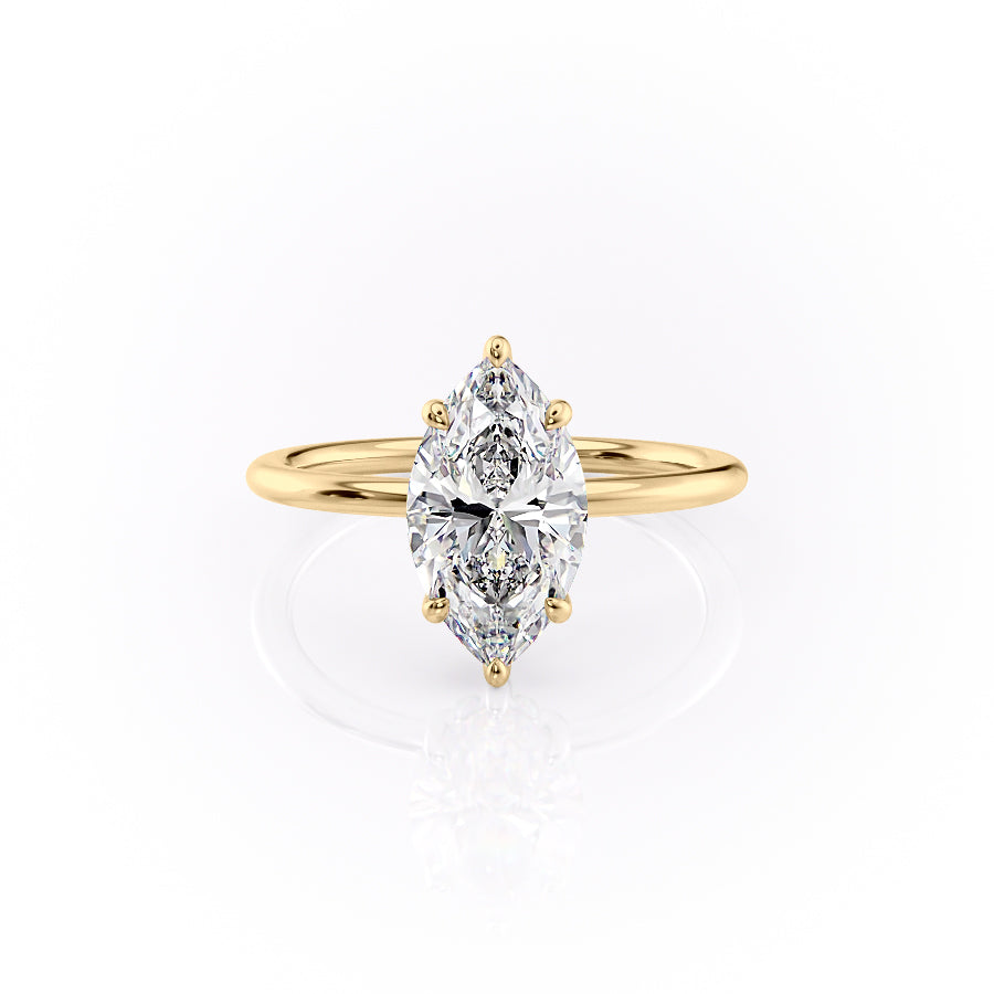 The Sandra Set With A 3.5 Carat Marquise Moissanite