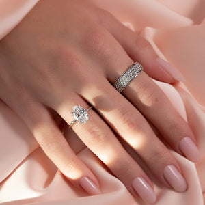 The Sandra Set With A 4.5 Carat Oval Moissanite