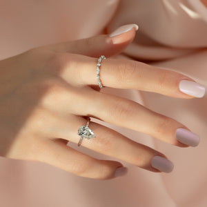The Sandra Set With A 3 Carat Pear Lab Diamond