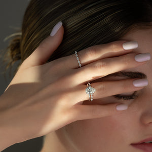 The Sandra Set With A 3 Carat Pear Lab Diamond