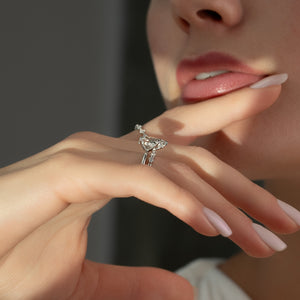 The Sandra Set With A 3 Carat Pear Lab Diamond