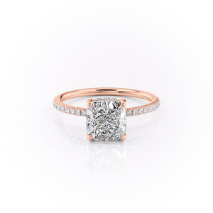 The Pave Sandra Set With A 2 Carat Cushion Lab Diamond