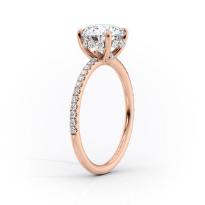 The Pave Sandra Set With A 2 Carat Elongated Cushion Lab Diamond
