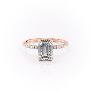 The Pave Sandra Set With A 2 Carat Emerald Lab Diamond