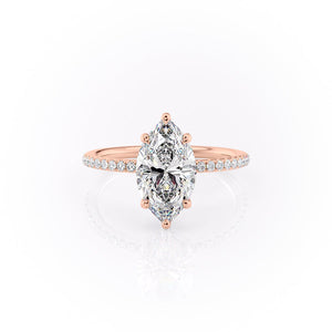 The Pave Sandra Set With A 3.5 Carat Marquise Moissanite