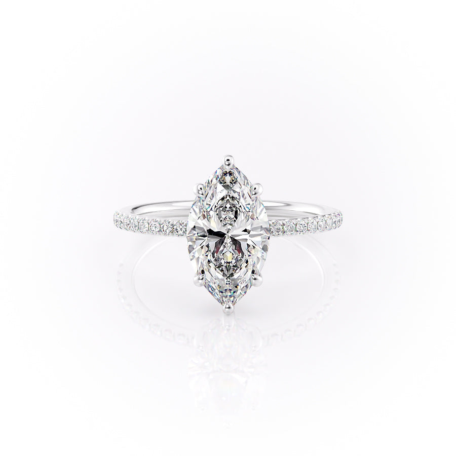 The Pave Sandra Set With A 2 Carat Marquise Moissanite