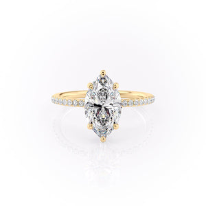 The Pave Sandra Set With A 2 Carat Marquise Moissanite