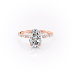 The Pave Sandra Set With A 5 Carat Oval Moissanite