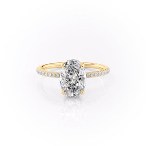 The Pave Sandra Set With A 2 Carat Oval Moissanite