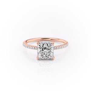The Pave Sandra Set With A 4 Carat Princess Moissanite
