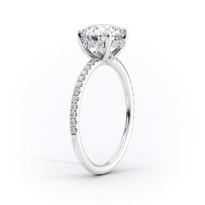 The Pave Sandra Set With A 3 Carat Princess Lab Diamond