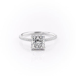 The Pave Sandra Set With A 5 Carat Princess Moissanite