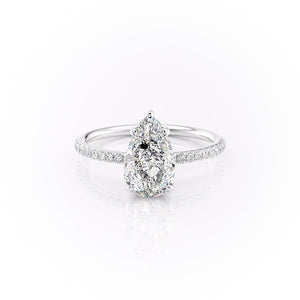 The Pave Sandra Set With A 2 Carat Pear Moissanite