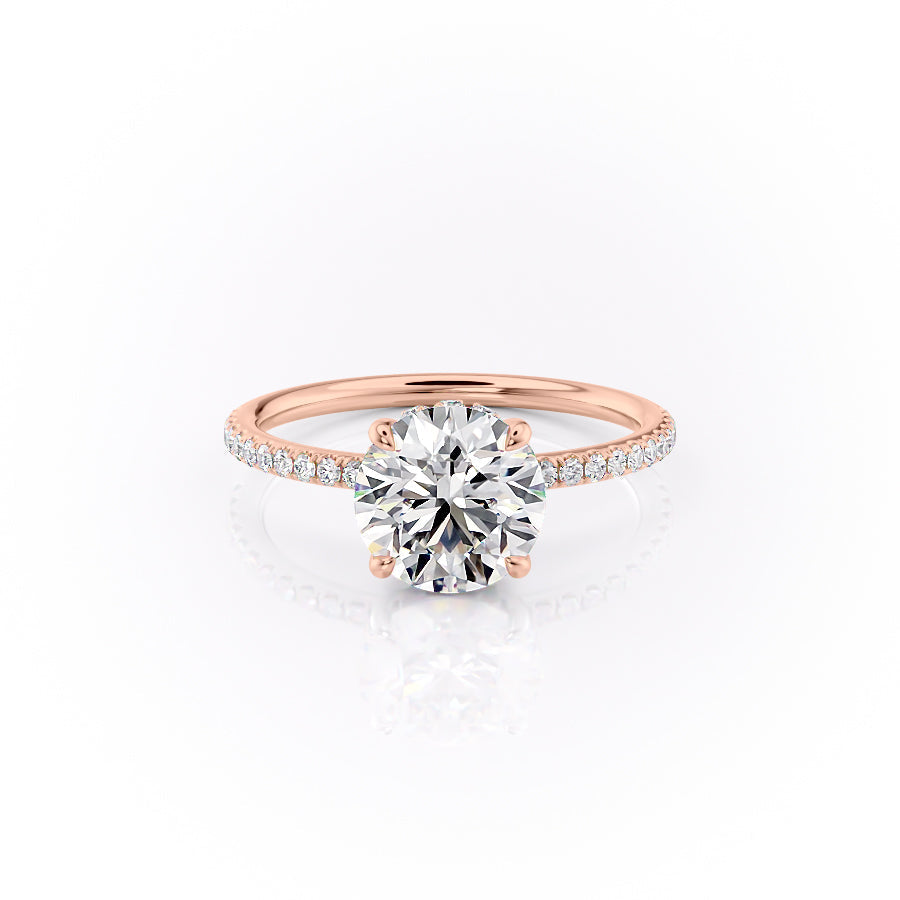The Pave Sandra Set With A 1 Carat Round Lab Diamond