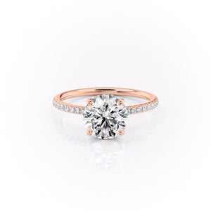 The Pave Sandra Set With A 1 Carat Round Lab Diamond