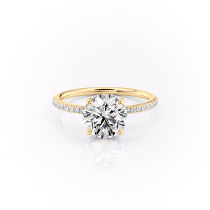 The Pave Sandra Set With A 5 Carat Round Moissanite