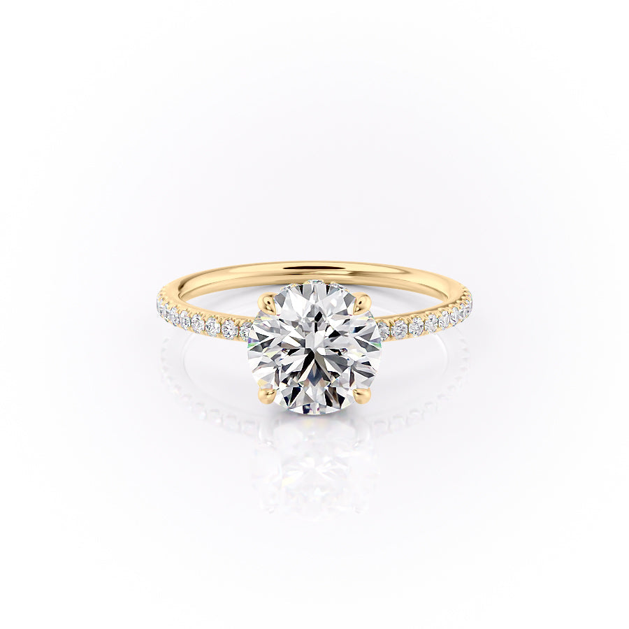 The Pave Sandra Set With A 2 Carat Round Moissanite