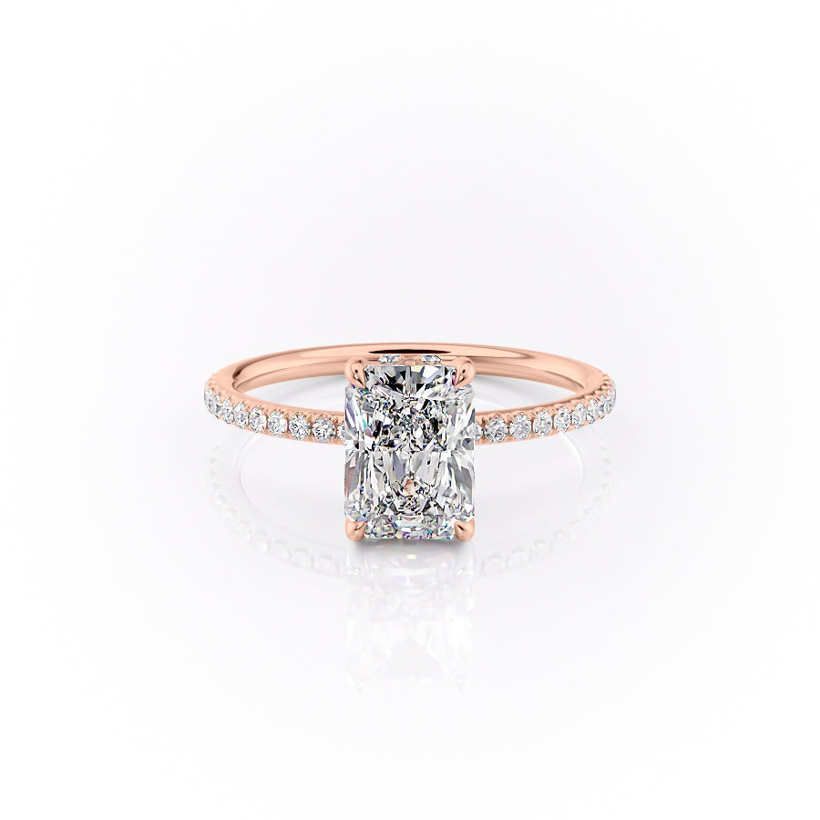 The Pave Sandra Set With A 4.5 Carat Radiant Moissanite