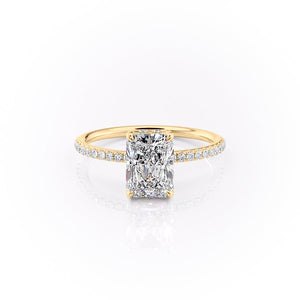 The Pave Sandra Set With A 4 Carat Radiant Moissanite