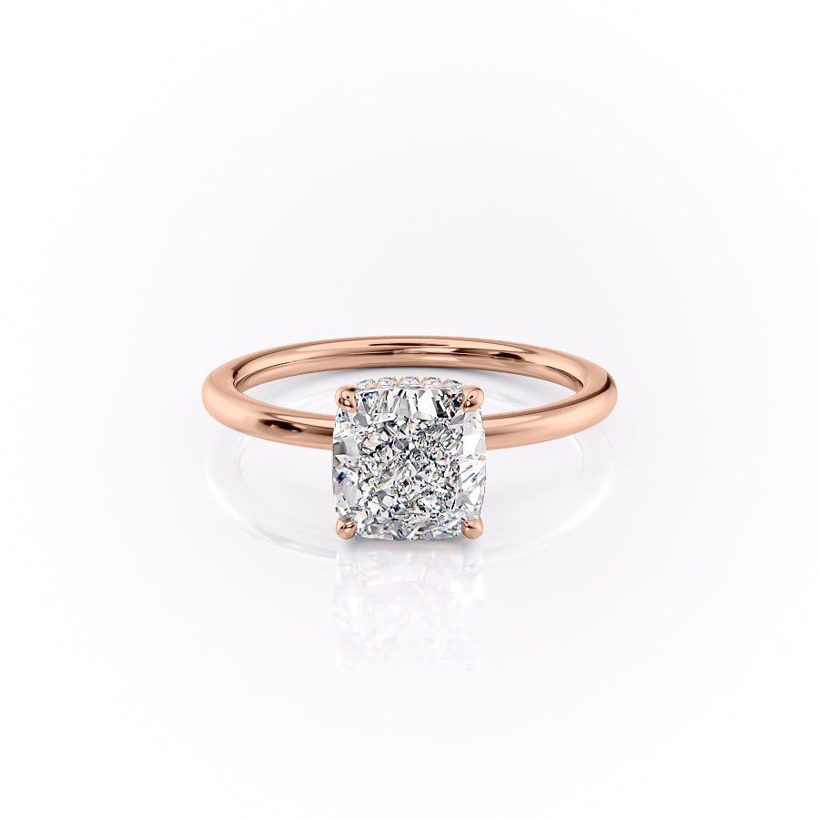 The Margot Set With A 2.5 Carat Cushion Lab Diamond