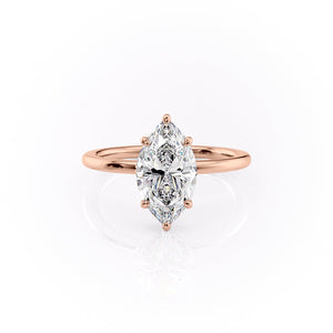 The Margot Set With A 2.5 Carat Marquise Moissanite