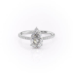 The Pave Margot Set With A 1 Carat Pear Lab Diamond