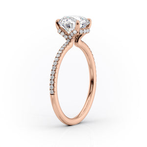 The Pave Margot Set With A 1.5 Carat Marquise Moissanite