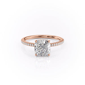 The Pave Margot Set With A 3 Carat Cushion Lab Diamond