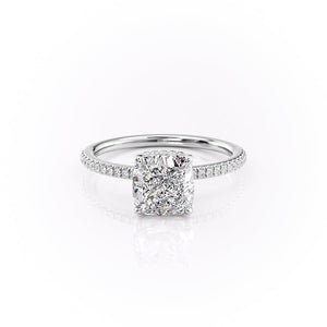 The Pave Margot Set With A 1.5 Carat Cushion Moissanite