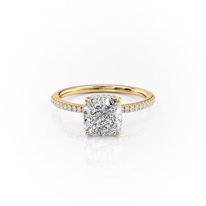 The Pave Margot Set With A 1 Carat Cushion Lab Diamond