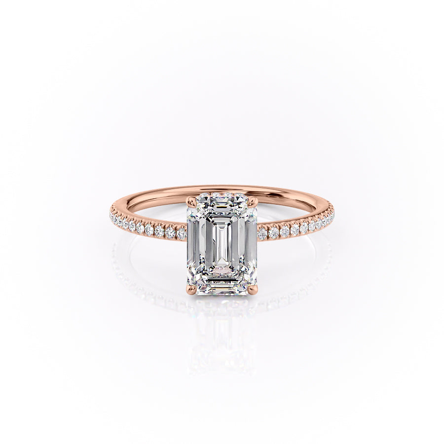 The Pave Margot Set With A 1.5 Carat Emerald Lab Diamond