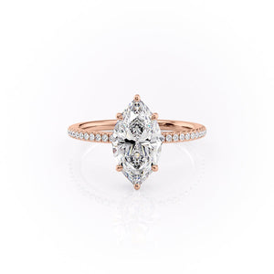 The Pave Margot Set With A 1.5 Carat Marquise Moissanite