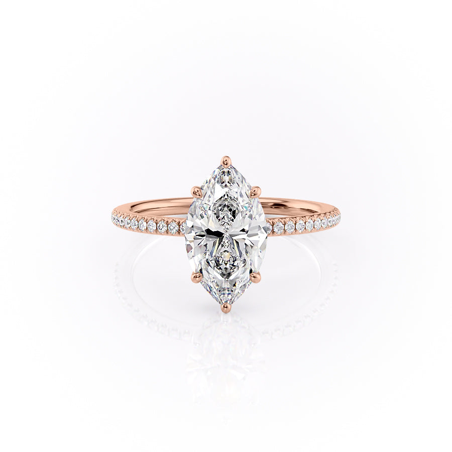 The Pave Margot Set With A 4.5 Carat Marquise Moissanite