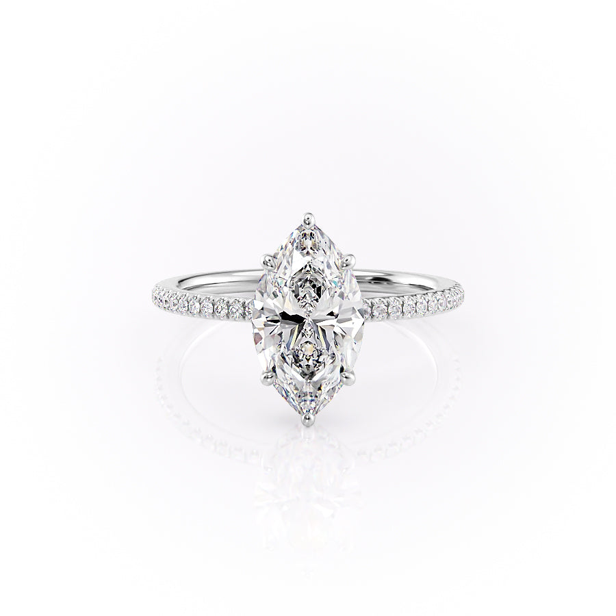 The Pave Margot Set With A 1 Carat Marquise Lab Diamond