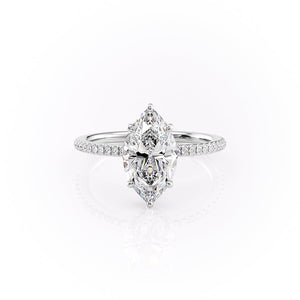 The Pave Margot Set With A 3.5 Carat Marquise Moissanite