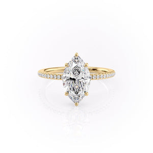 The Pave Margot Set With A 1 Carat Marquise Lab Diamond