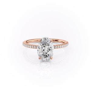 The Pave Margot Set With A 4.5 Carat Oval Moissanite