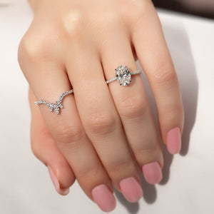 The Pave Margot Set With A 3 Carat Oval Lab Diamond