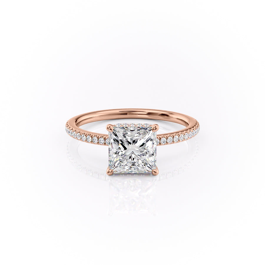 The Pave Margot Set With A 1 Carat Princess Lab Diamond