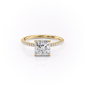 The Pave Margot Set With A 2 Carat Princess Lab Diamond