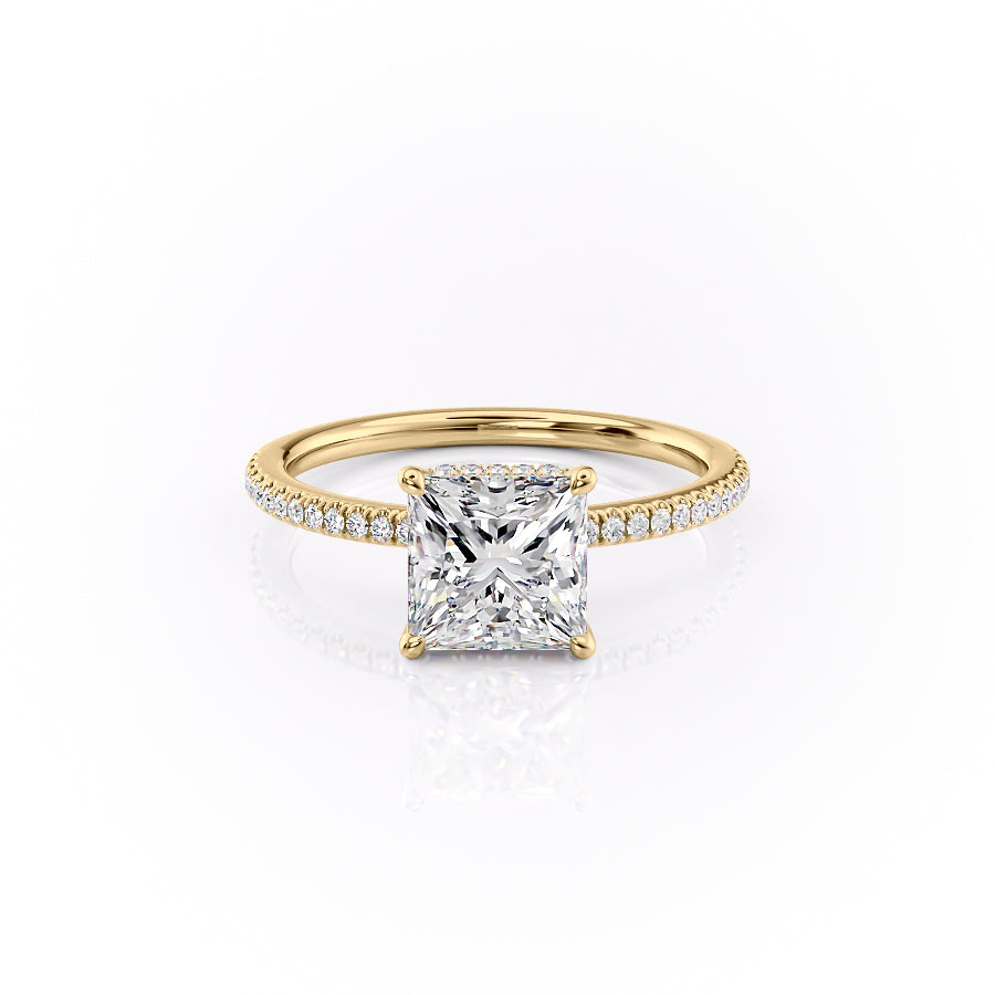 The Pave Margot Set With A 1 Carat Princess Lab Diamond