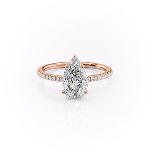 The Pave Margot Set With A 4.5 Carat Pear Moissanite
