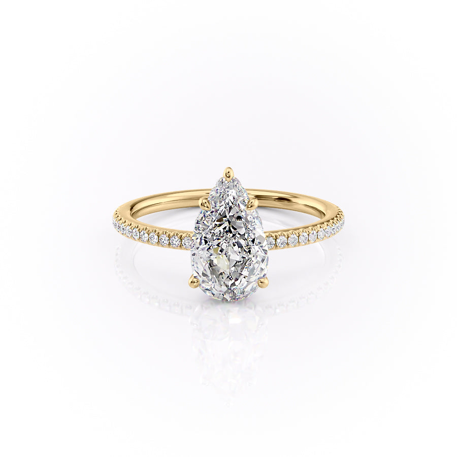 The Pave Margot Set With A 2 Carat Pear Lab Diamond