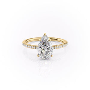 The Pave Margot Set With A 2 Carat Pear Lab Diamond