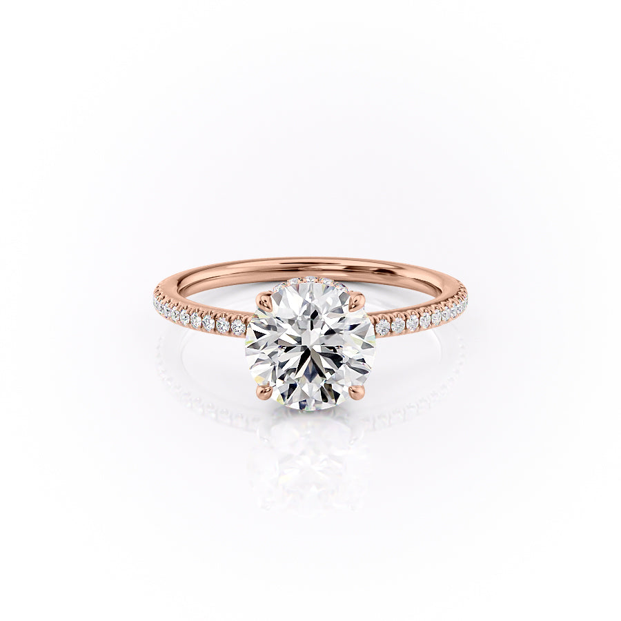 The Pave Margot Set With A 3.5 Carat Round Moissanite