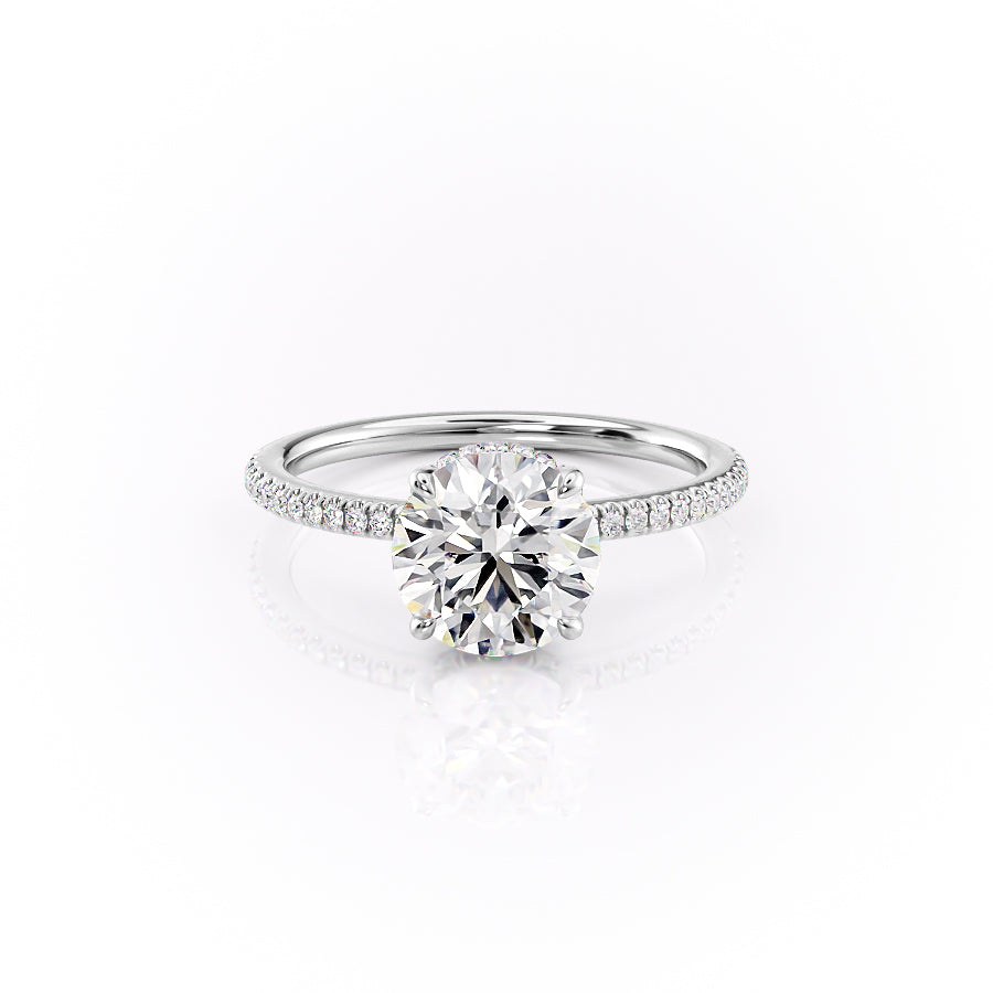 The Pave Margot Set With A 1.5 Carat Round Lab Diamond